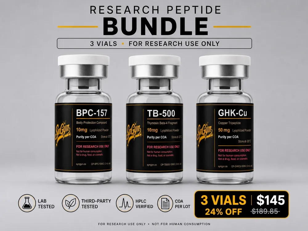 BPC-157 10mg + TB-500 10mg + GHK-Cu — 3 vial bundle